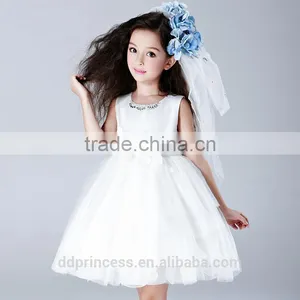2017 Santi Kids Angel Dress White Flowers Princess Baby Girl Summer Dress thumbnail-1