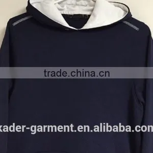 Unisex Pullover Hooded Sweatshirt Dark Blue Hoodie With Pocket thumbnail-5