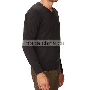 Autumn Cotton V-neck Pullover Men Sweater Hand Made Designs thumbnail-3