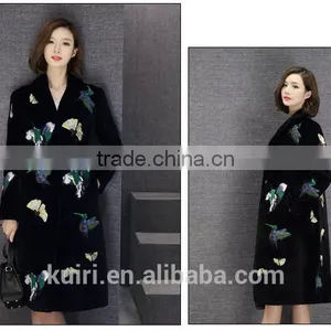 2016 Wool Fur Coat Medium-long Women's Slim Sheep Shearing Overcoat Fur Sheep Skin Coat thumbnail-3