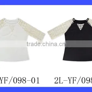 Bohemia Style Transparent Lace Floral Half Sleeve Plain Gray Cotton Harem Raglan Shirt Top Blouse thumbnail-6