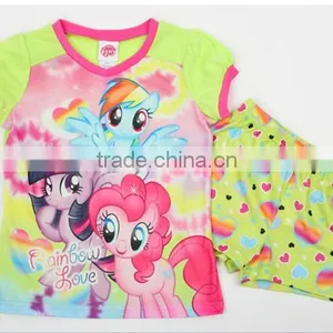 Summer 2pcs Kids Yellow Green Color Pajamas,sleepwear thumbnail-2