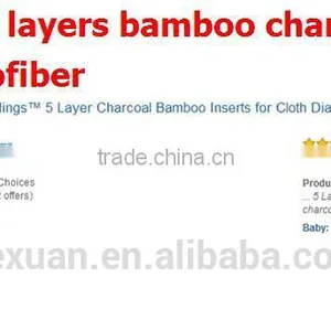 2017 4 Layers or 5 Layers Reusable Bamboo Charcoal Diaper Insert thumbnail-6
