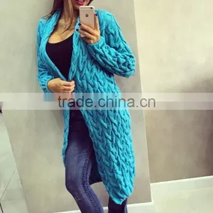 2017 New Fashion Women Knitted Sweater Coat Autumn And Winter Long Sleeve Cardigan Jacket Female Casual Outwear thumbnail-2