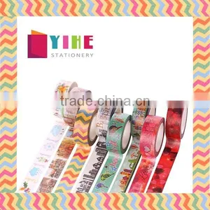 Multicolor Customized Japan Washi Tape 1.5cm*10m Cut by Hand Adhesive Paper Tape Whole Roll no Trace Removeable thumbnail-1