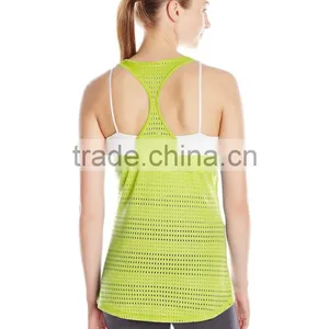 Women's Curved Hem Bright Color Mesh Tank Clothing Manufacturer thumbnail-2