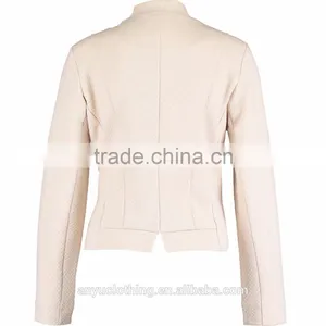 Fashion Street Wear Ladies Nude Texture Tailored Cropped Blazer thumbnail-2