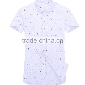 2016 NEW COLLECTION SUMMER PATTERN SHIRT SEMI-TAILORED FIT Short Sleeve for Men thumbnail-3
