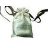 Deux Beige Shing Satin Ribbon Drawstrings Bag, Fabric Carrier Bags 2 Side Printing thumbnail-1