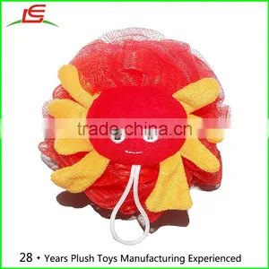 4Pcs Set Around 5-inch Loofah Kids Childs Baby Toy Stuffed Animal Bath and Shower Mesh Pouf thumbnail-5