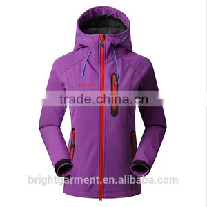 Waterproof Women Pink Outdoor Softshell Jacket Factory Price thumbnail-1