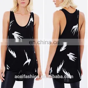 OEM Service High-end Summer Printed Knitted Sleeveless Loose Women Smart Casual Blouse thumbnail-1