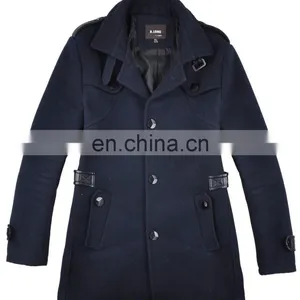 2015 Lastest Fashion Top Grade Woolen Trench Mens Military Jacket thumbnail-1