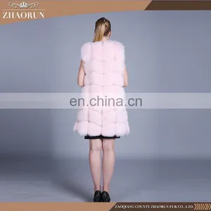 2016 Newest Hot Selling Fox Fur Vest Dyed Real Fox Fur Vest for Woman thumbnail-2