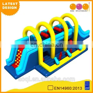 2015 AOQI Latest Design Long Inflatable Obstacle Course for Kids Playing for Sale thumbnail-1
