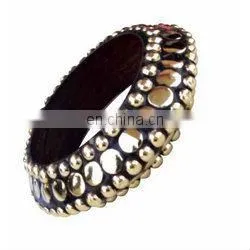 Metal Mosaic Bracelet on Wood Base thumbnail-1