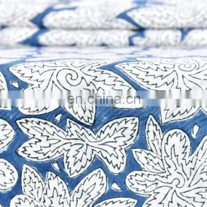 New Latest Flower Prints On 100% Cotton Material Cotton Hand Block Print Fabric thumbnail-2