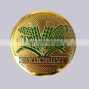 Top Quality 3M Adhesive Type And Color Printed Custom Gold Aluminum Logo Embossed Metal Label thumbnail-1
