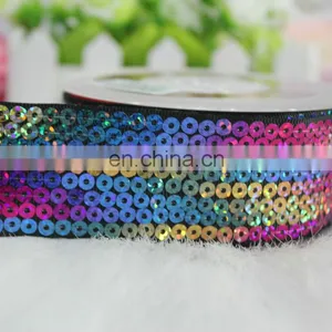 Red Fabric Trim Embroidery Gold Sequin Ribbon thumbnail-6