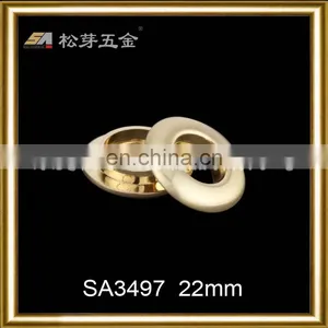 22mm Round Shape Bag Accessories Brush Gold Eyelet With Grommet thumbnail-1