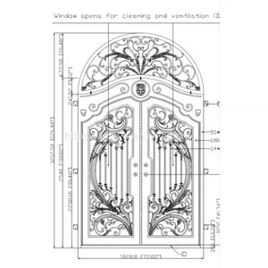 Wrought Iron Door With Transom thumbnail-1
