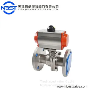 Hot Selling Type High Demand Industrial 2pc Flange Pneumatic SS304 Ball Valve thumbnail-3
