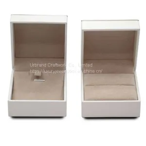 Plastic Jewelry Box for Fashion Brand Jewelry, Plastic Box Covered With White PU Outside ​and Velvet Paper Inside. thumbnail-3