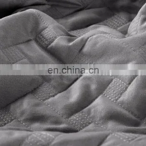 Wholesale Summer King Size Grey 100% Polyester Fabric Comforter Quilt Set For Bed thumbnail-5