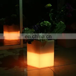 IP64 Led 16color Flashing Home Decoration Plastic Led White Flower Vase With Led Color thumbnail-5