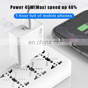 2020 New Coming PD 45W Adapter Charger Mobile Phone Fast Charger USB C Wall Charger Support Power Adapter For IPhone 11 Pro Max thumbnail-2