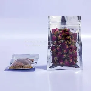 100 Pieces of Transparent Silver to Seal Sealing Seal Polyester Film Bag X14 8.5 cm (3.3 X5.5 Inches) Used in Aluminum Foil Zipper Heat Sealing Packaging Plastic Valve Lock Zipper Lock Bulk Food Storage Candy Aluminum Foil Bag thumbnail-5