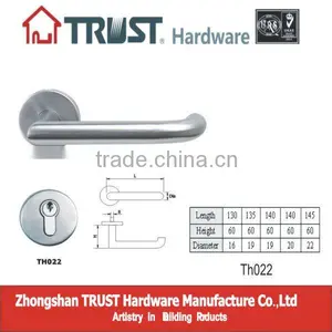 TH022:Stainless Steel Hollow 140mm Door Handle With Escutcheon thumbnail-1