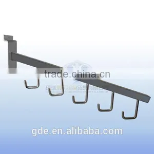 Chrome Display Slatwall Hangrail With 5 Hooks thumbnail-1