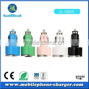 Novel and Fashion Design 12V Socket 5V 3.1A Dual Usb Car Charger With Key Ring and Led Light thumbnail-1