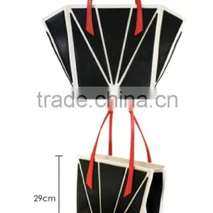 Special Design Changeable Shape Black and Red Color M K Genuine Leather Women Handbag thumbnail-2