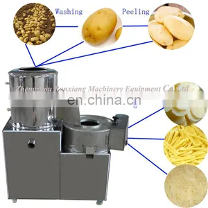 Automatic Industrial Sweet Potato Cassava Potatoes Washing Peeling and Cutting Slicing Machine thumbnail-3
