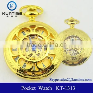 Golden Plated Watch Mechanica Reloj De Bolsillo thumbnail-1