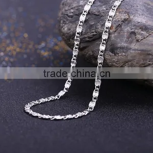 Yiwu Wholesale Fashion Jewelry Rhodium Plated Flat Chain Beautiful Necklace thumbnail-2