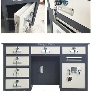 Executive Security Desk With Hidden Safe, Fingerprint & Password Lock – Heavy Duty Steel Design for Manager Offices and Law Firms thumbnail-3