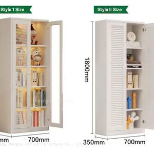 Arched Glass Door Steel Bookcase — Vintage Gold Handle Display Cabinet With Magnetic Quiet Close thumbnail-5