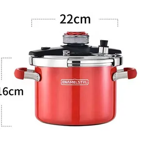OEM 6L Stainless Steel Pressure Cooker Thickened Explosion-Proof Enamel Coating Pot thumbnail-4