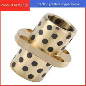 Self-lubricating Graphite-inlaid Copper Guide Sleeve, Middle Circular Traction Type Copper Guide Sleeve, Solid Lubricating and Wear-resistant Guide Pillar and Guide Sleeve thumbnail-1