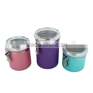 Silicone Color Nice Looking Food Storage Canister Metal Food Canister Set thumbnail-2