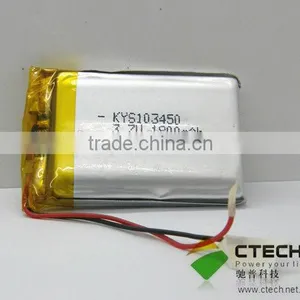 Lithium Polymer 103450 3.7v 1800mah Rechargeable Battery for Portable pc li Ion Battery Cell thumbnail-1