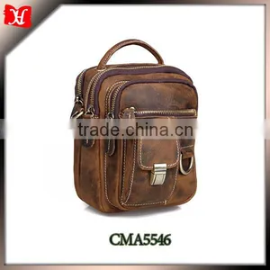 Hot!! Leather Sling Bags Vintage Shoulder Sling Bag For Boys College Boys Shoulder Bags thumbnail-1