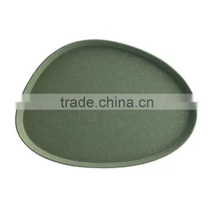 Set of 8"Irregular Shape Bamboo Fiber Dinner Plate thumbnail-1