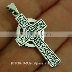 Medium Celtic Cross Silver Pendant, Pn145 thumbnail-1