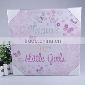 Artificial Pink Theme Girls Room Decoration Canvas Printing thumbnail-1