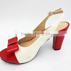 New High Class Mix Color Middle Heel Slingback Sandals for Office Lady thumbnail-4