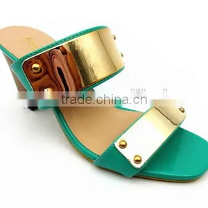 New Fashion Hot Sell Green With Gold Office Slipper thumbnail-2